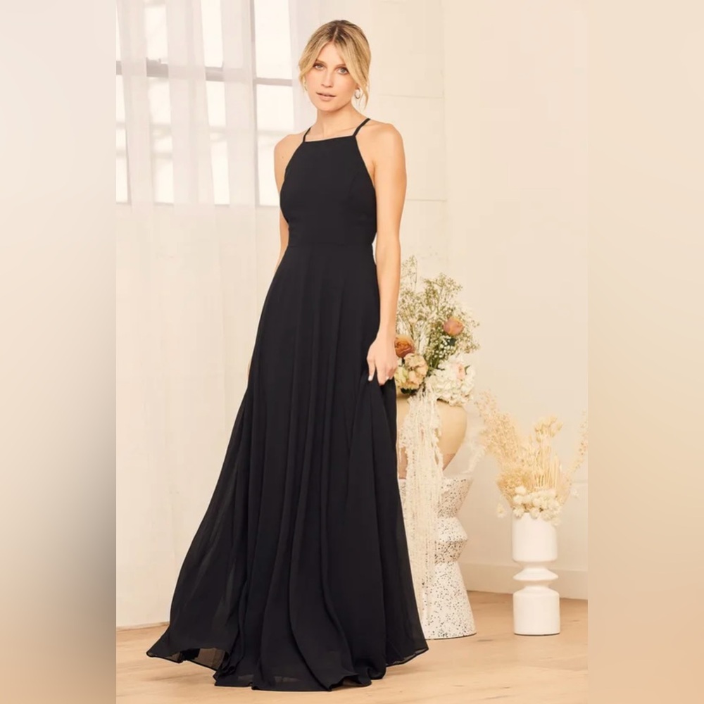 Lulu's Sleeveless black maxi dress for semi- formal parties. Size Medium